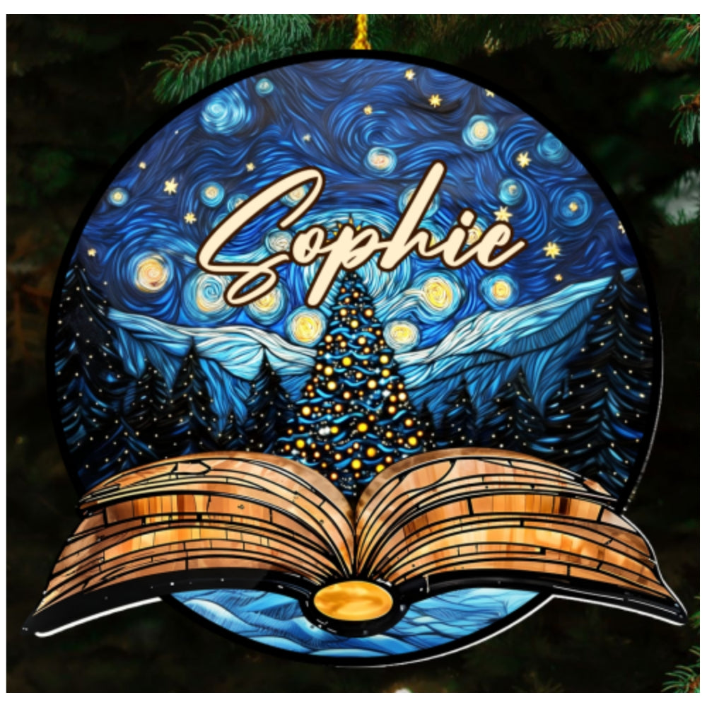 Custom Keepsake Christmas Ornament •  Fantasy Book Reader - Personalized Acrylic Ornament