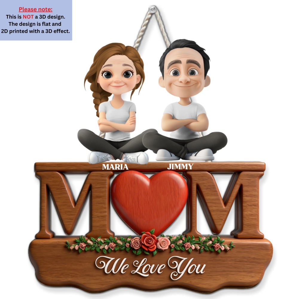 Custom 3D Home & Wall Decor, Birthday & Christmas Gift • Love You Mom - Personalized Wood Sign