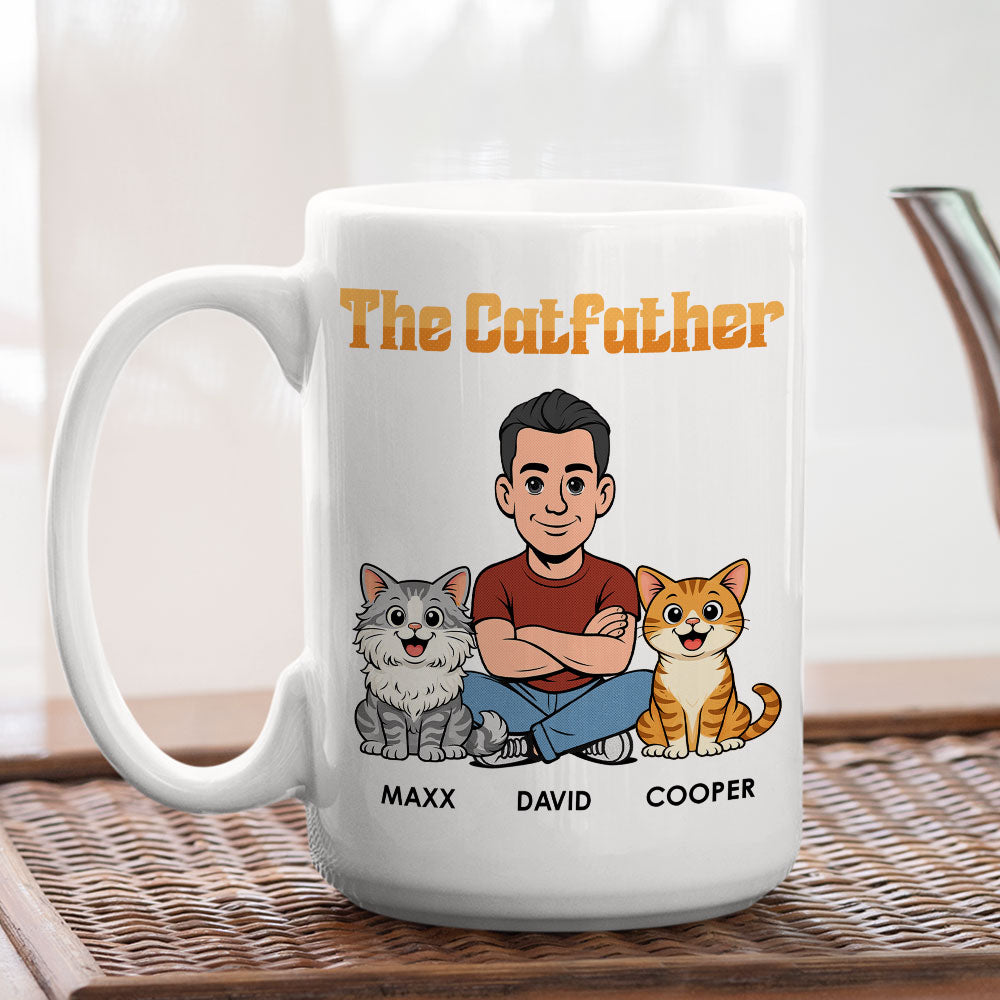 Custom Christmas & Birthday Keepsake Gift • The Catfather Retro - Personalized Coffee Mug