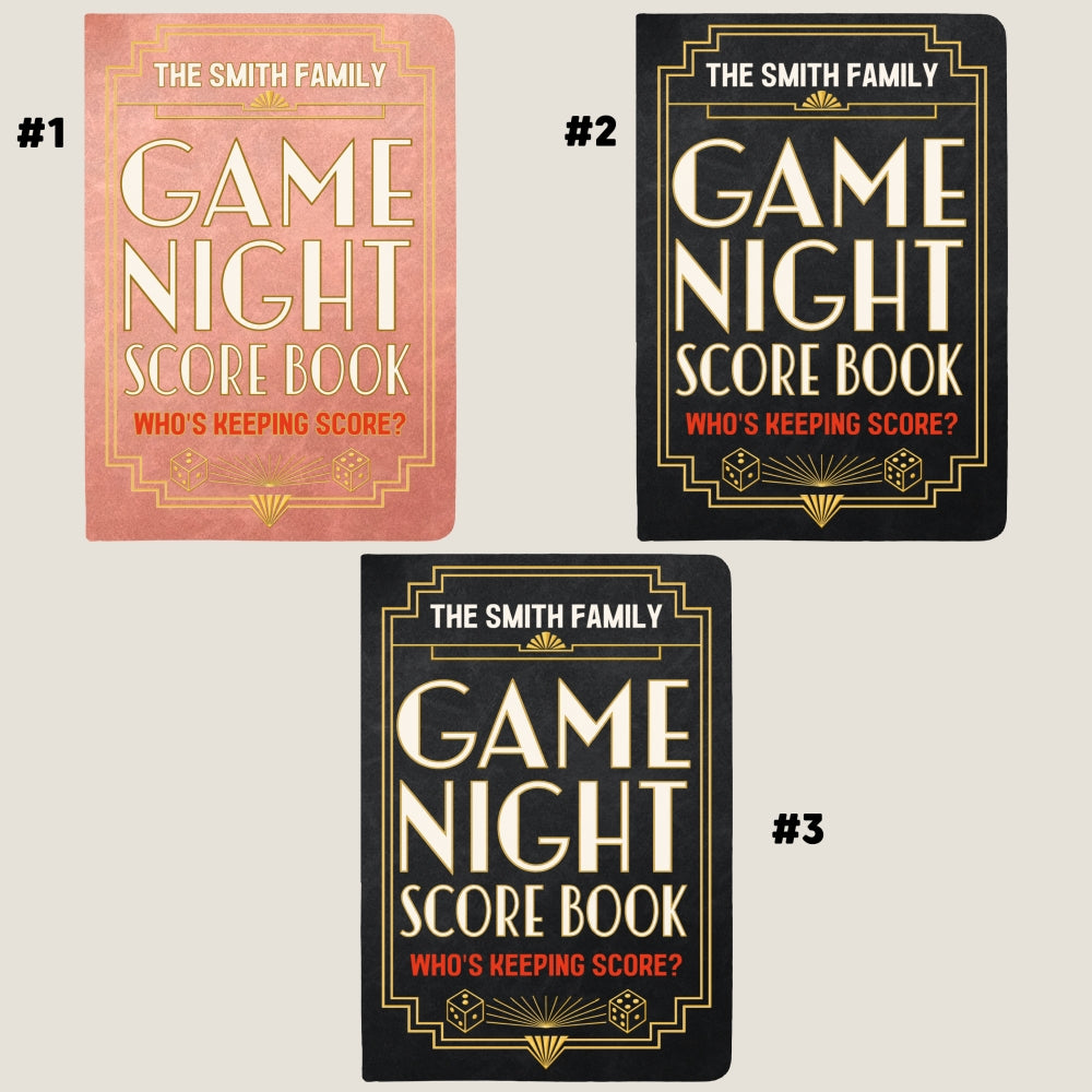 Custom Game Night Score Book For Family, Couples, Grandparents, Board Game Lover • Game Night Game Log - Personalized Leather Journal