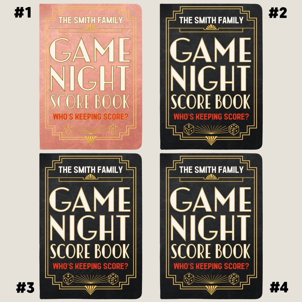 Custom Game Night Score Book For Family, Couples, Grandparents, Board Game Lover • Game Night Game Log - Personalized Leather Journal