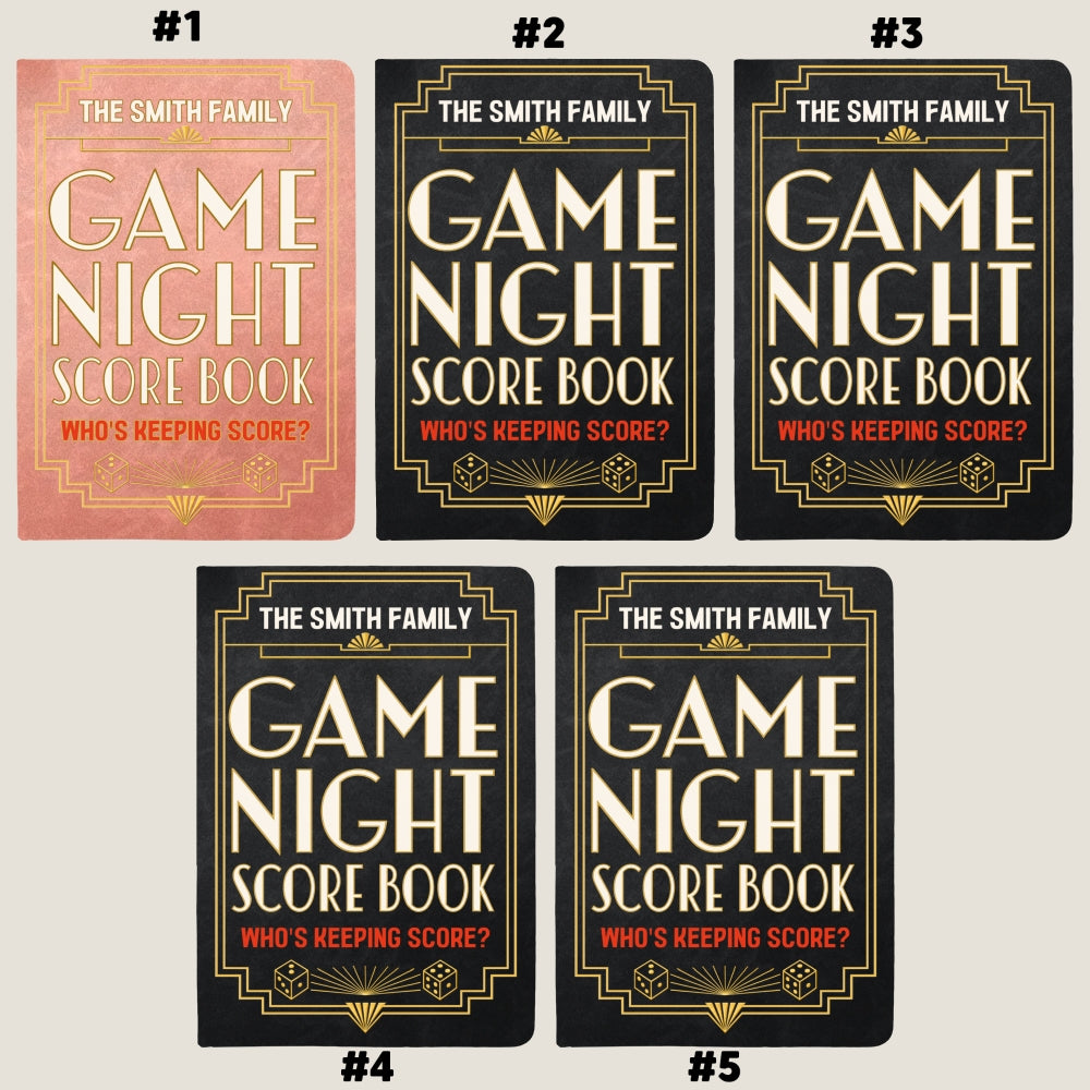 Custom Game Night Score Book For Family, Couples, Grandparents, Board Game Lover • Game Night Game Log - Personalized Leather Journal