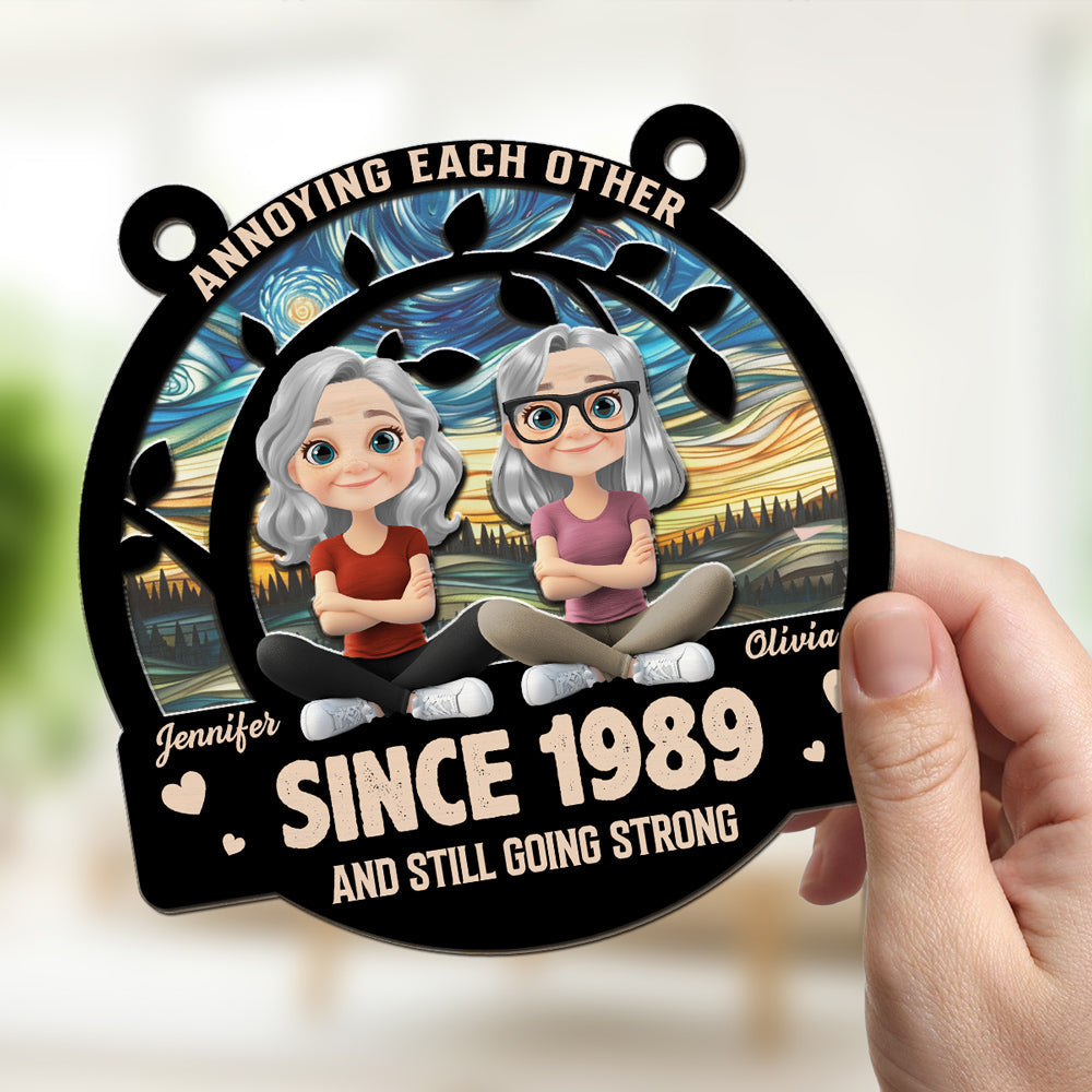Custom Couple Hanging Decor, Anniversary Valentine's Day Gifts • Love You Forever 2 - Personalized Suncatcher