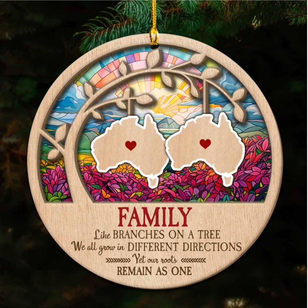 Custom Keepsake Christmas Ornament •  Family Like Branches On A Tree - Personalized Wood Ornament