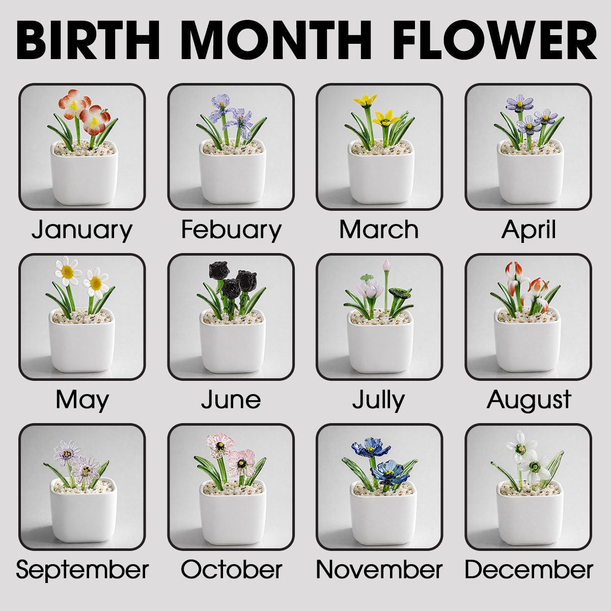 Courage Blooms From Struggle - Personalized Glass Birth Month Flower