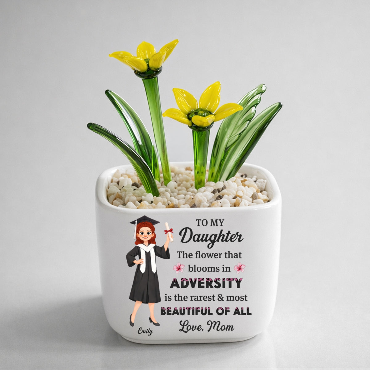 Courage Blooms From Struggle - Personalized Glass Birth Month Flower