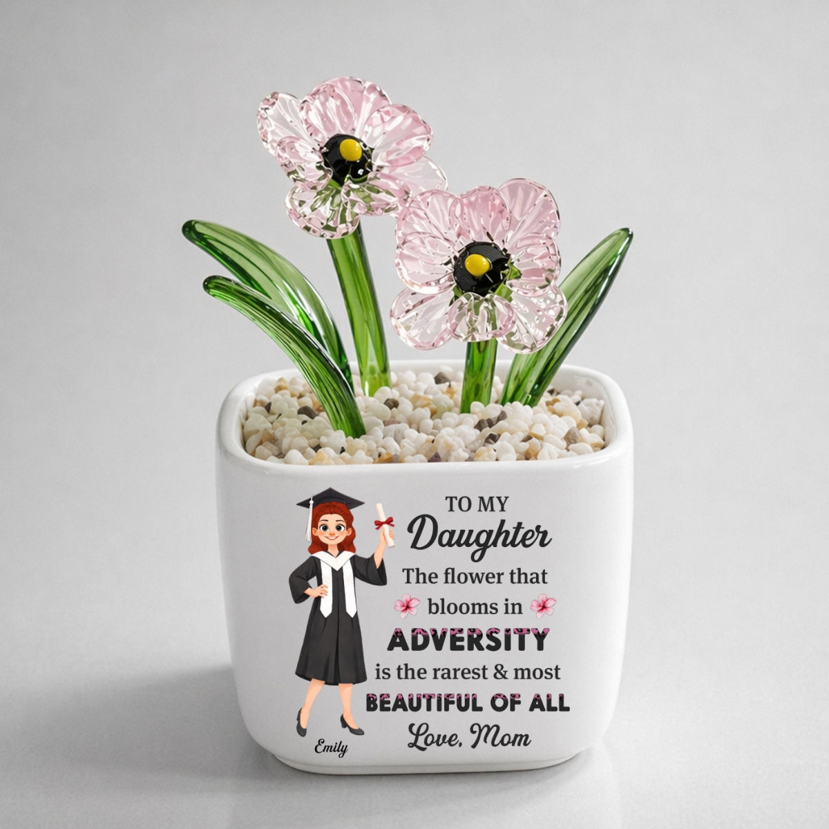 Courage Blooms From Struggle - Personalized Glass Birth Month Flower