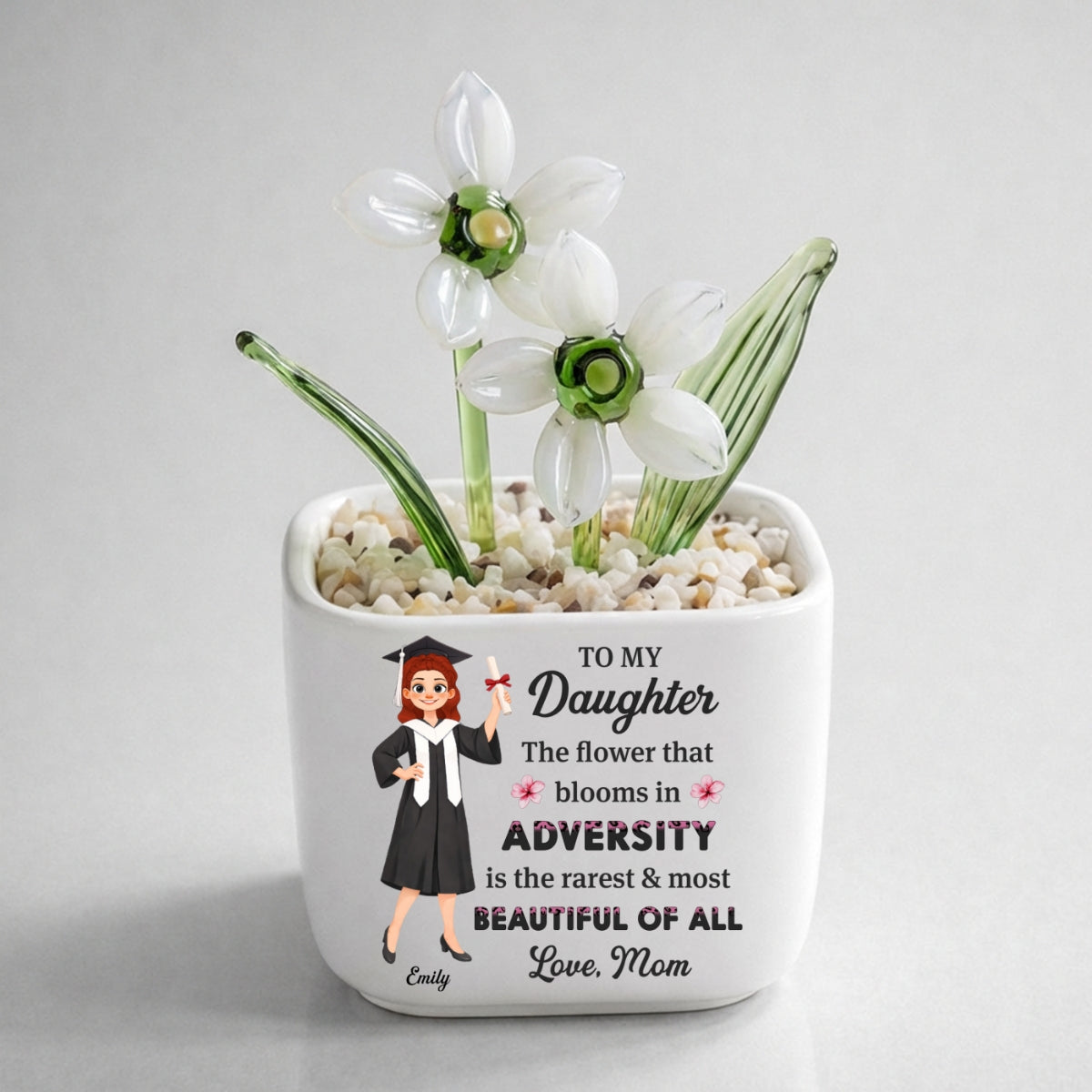 Courage Blooms From Struggle - Personalized Glass Birth Month Flower