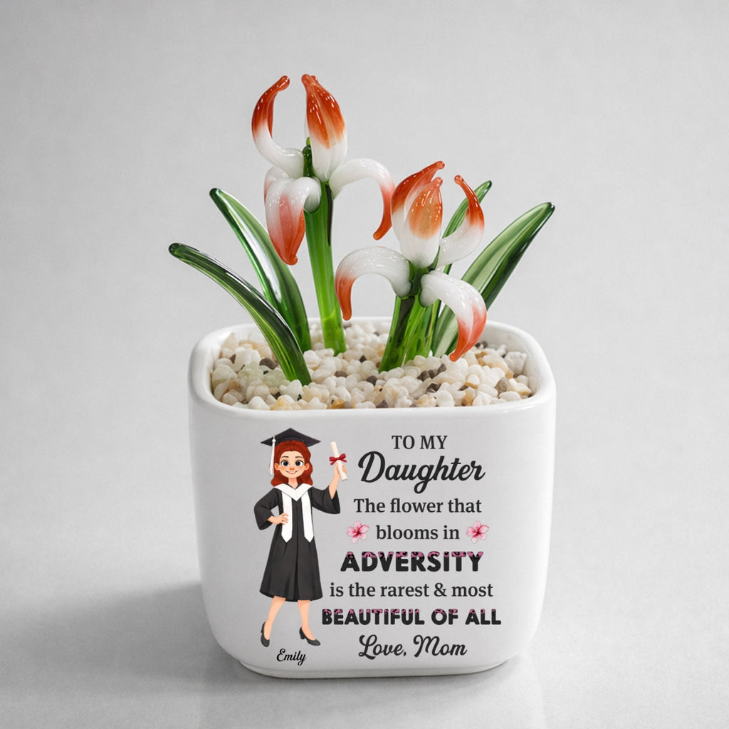 Courage Blooms From Struggle - Personalized Glass Birth Month Flower
