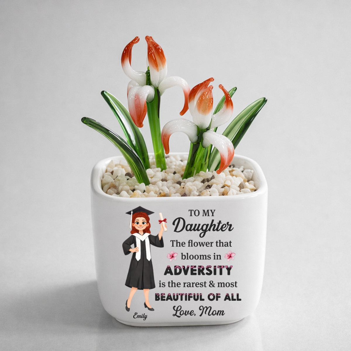 Courage Blooms From Struggle - Personalized Glass Birth Month Flower