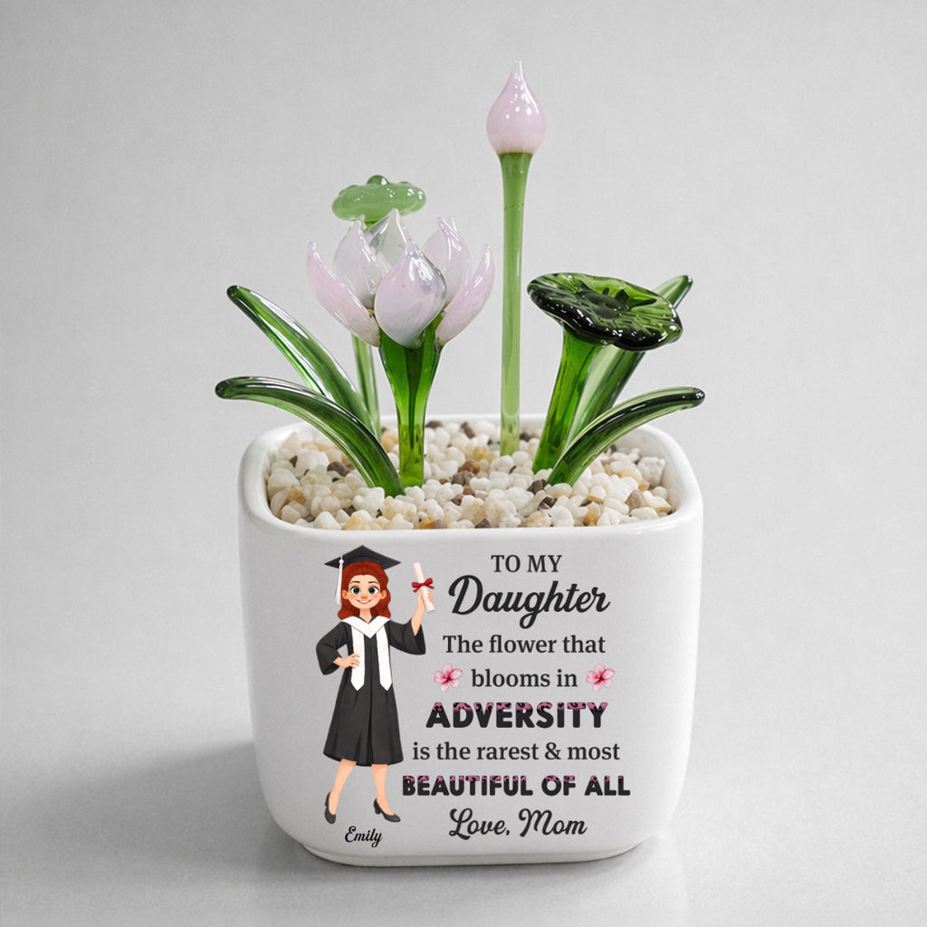 Courage Blooms From Struggle - Personalized Glass Birth Month Flower