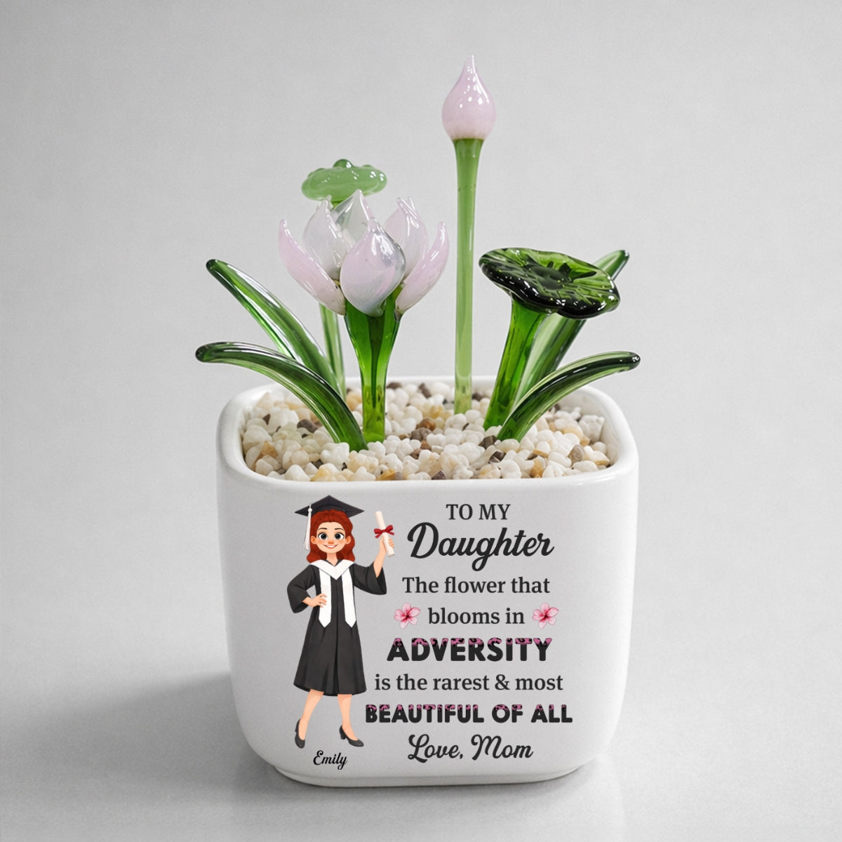 Courage Blooms From Struggle - Personalized Glass Birth Month Flower
