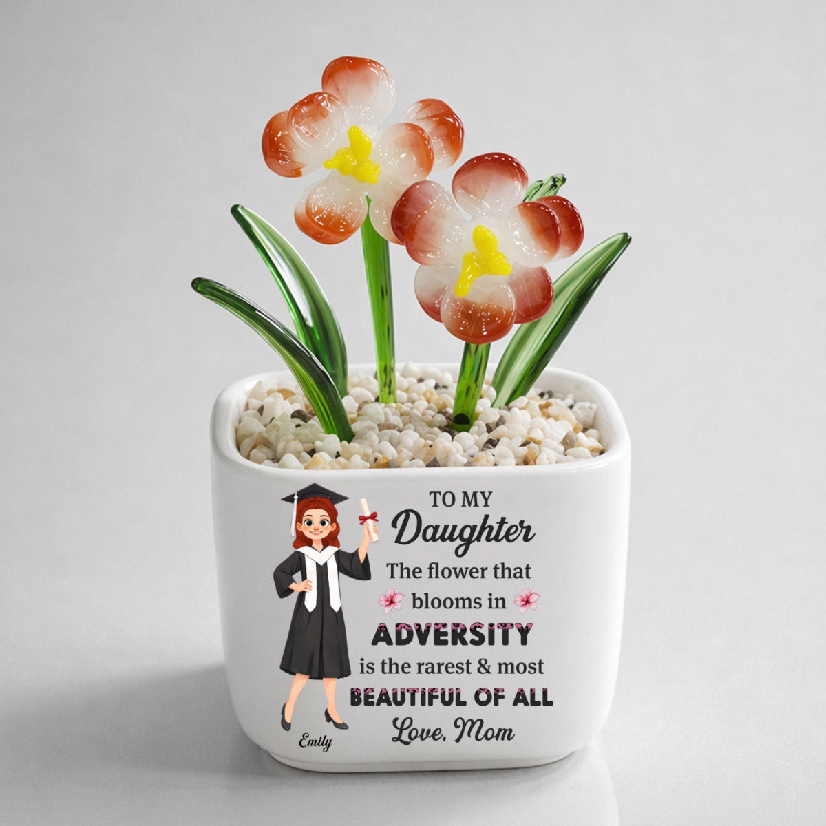 Courage Blooms From Struggle - Personalized Glass Birth Month Flower