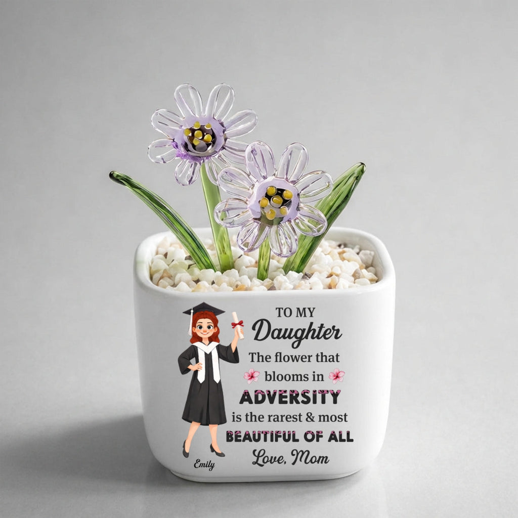 Courage Blooms From Struggle - Personalized Glass Birth Month Flower