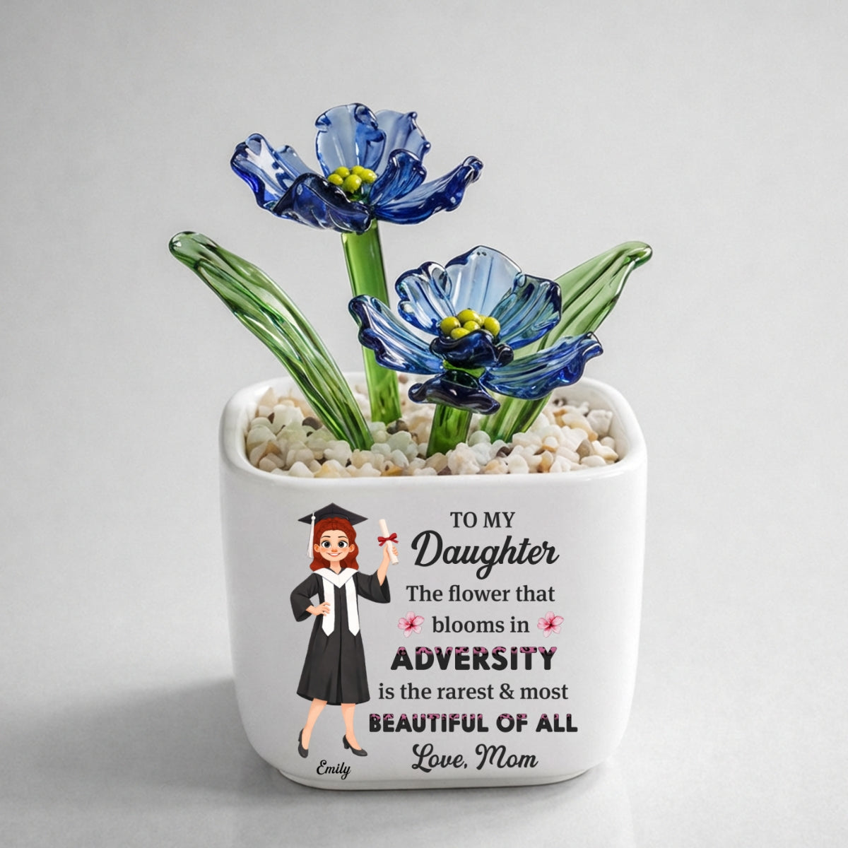 Courage Blooms From Struggle - Personalized Glass Birth Month Flower