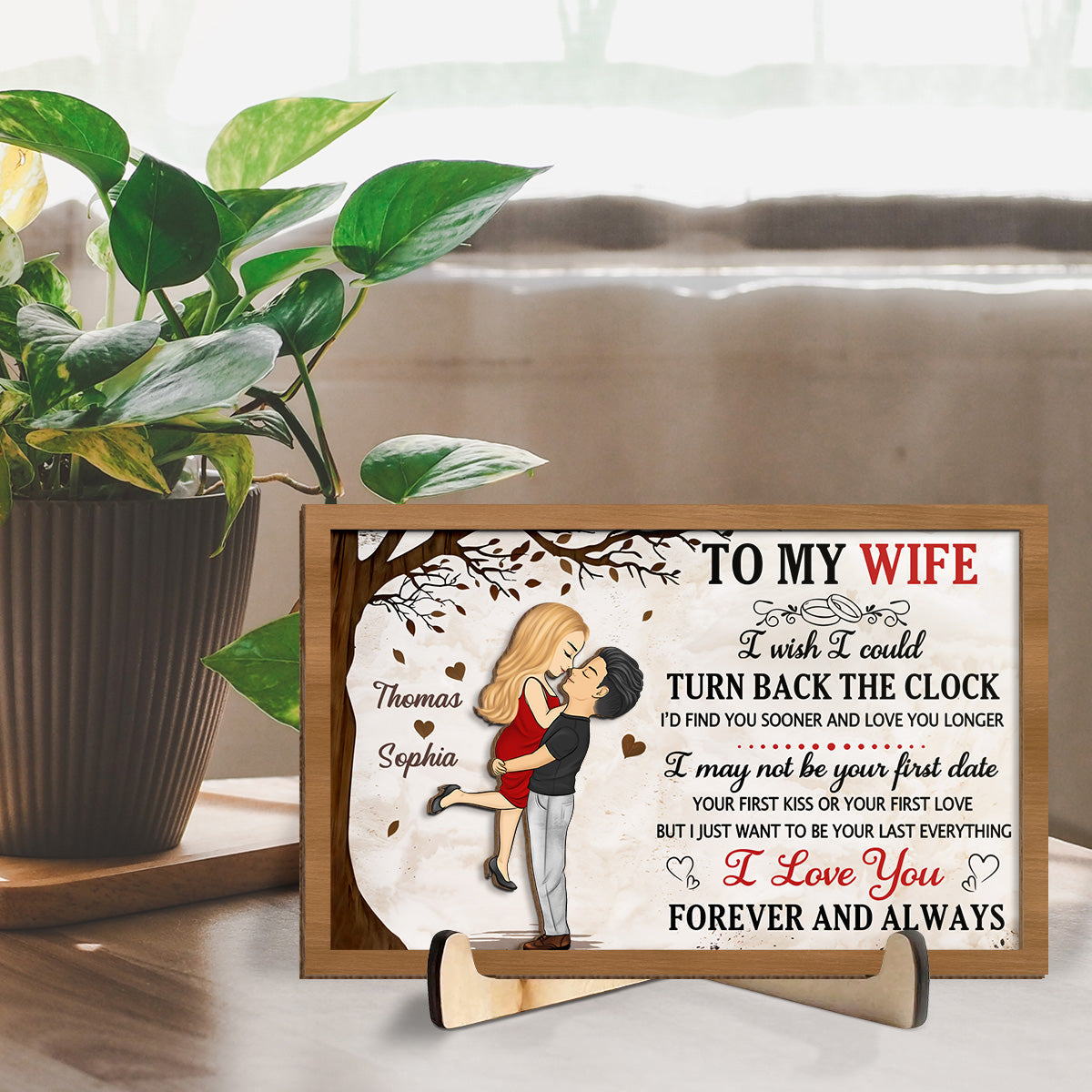 Custom Couple's Decor, Anniversary & Wedding Gift • I Love You Forever And Always - Personalized Wooden Plaque