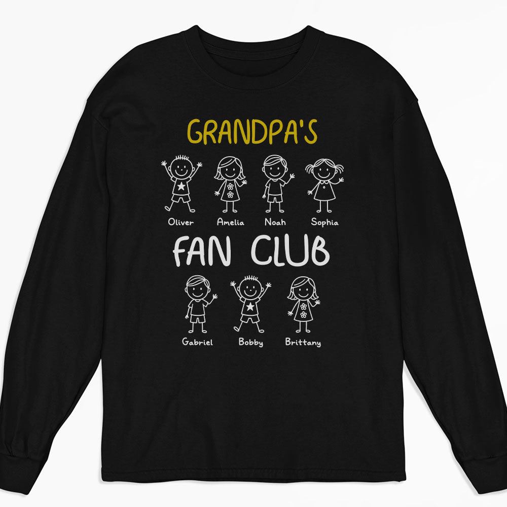 Custom Christmas & Birthday Gift for Dad, Grandpa • Grandpa Fan Club - Personalized Shirt