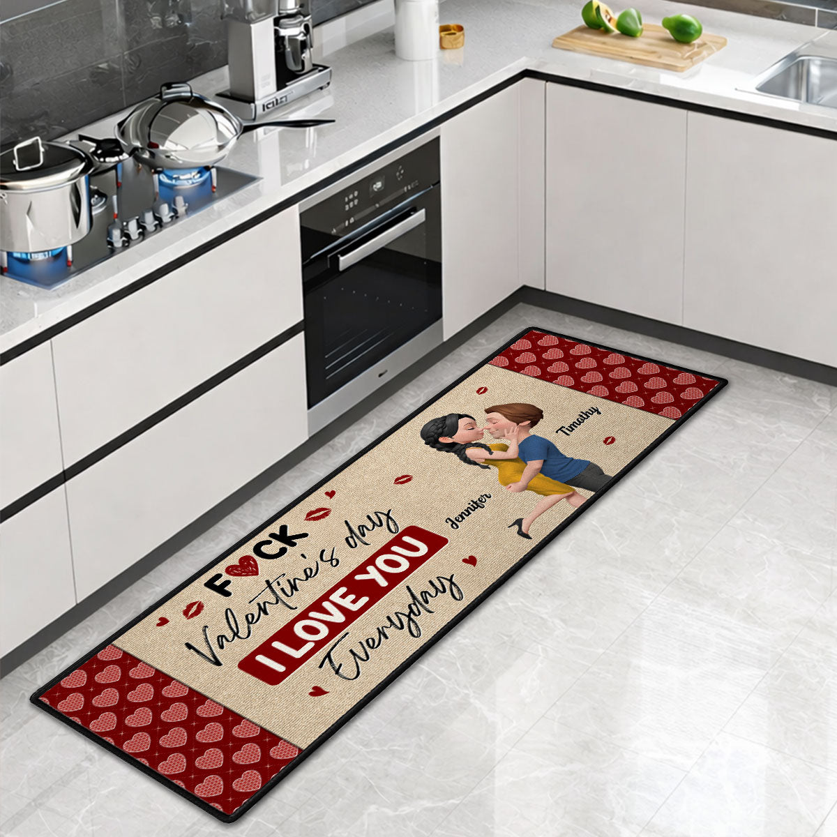Custom Couple Rug, Anniversary Housewarming Gift For Wife Husband • Custom Couple Rug, Anniversary Housewarming Gift For Wife Husband • Endless Love - Personalized Runner Rug