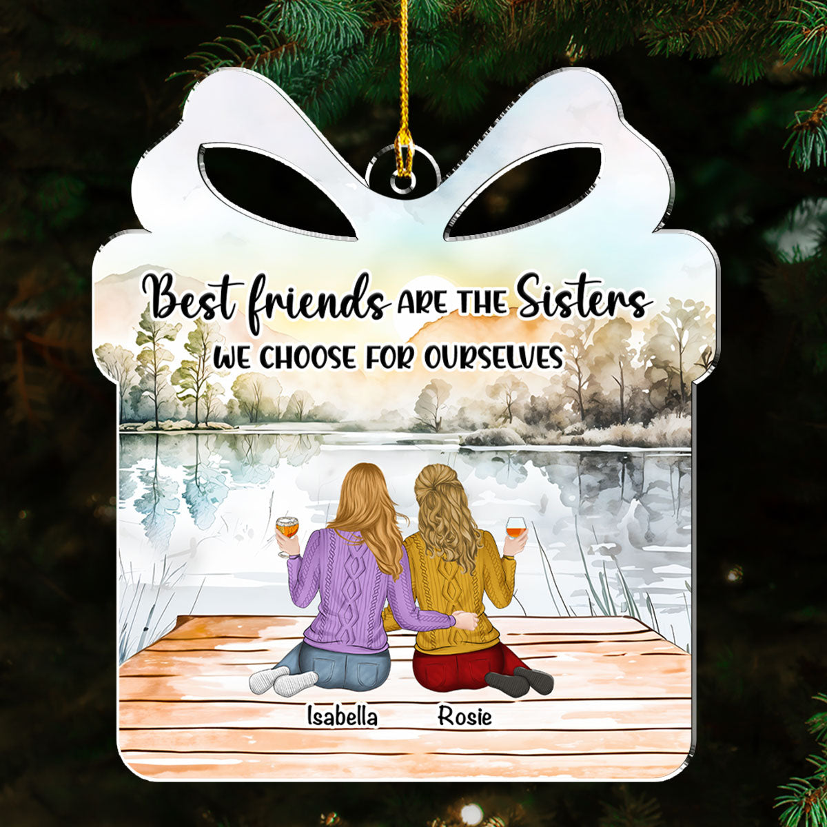 Custom Friendship Christmas Ornament, Best Friend Gift •  Friendship Is A Gift - Personalized Acrylic Ornament