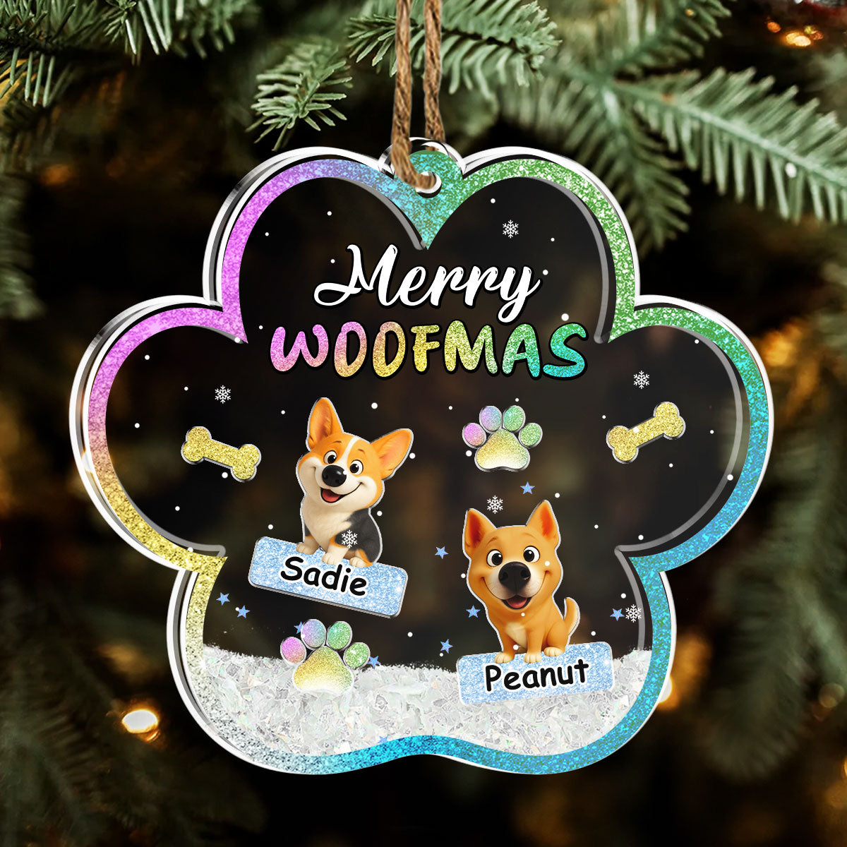 Custom Keepsake Christmas Ornament •  We And Snow - Personalized Acrylic Shaker Ornament