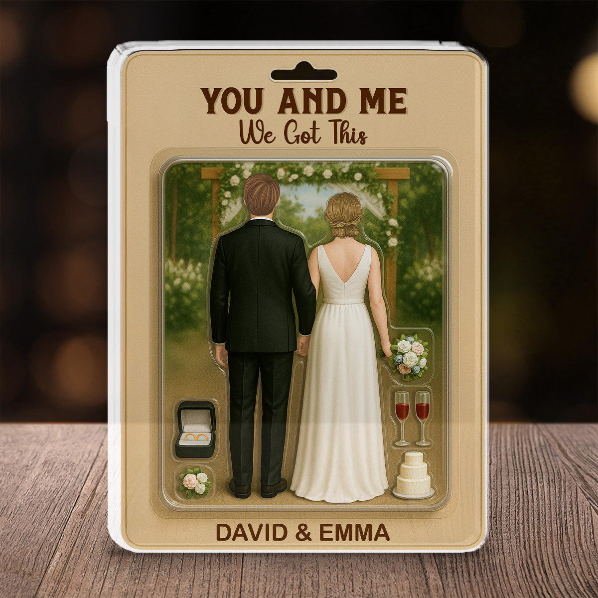 Custom Decor for Husband, Gift for Him • Together Forever Figure - Personalized Acrylic Plaque