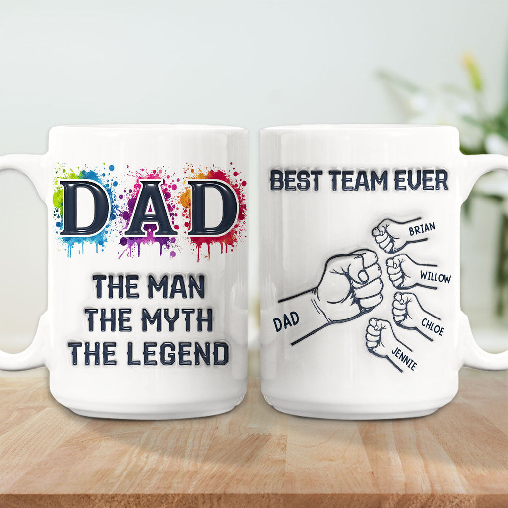 Custom Father's Day, Special Gift for Dad & Grandpa • Papa We Love You - Personalized 3D Inflated Effect Mug