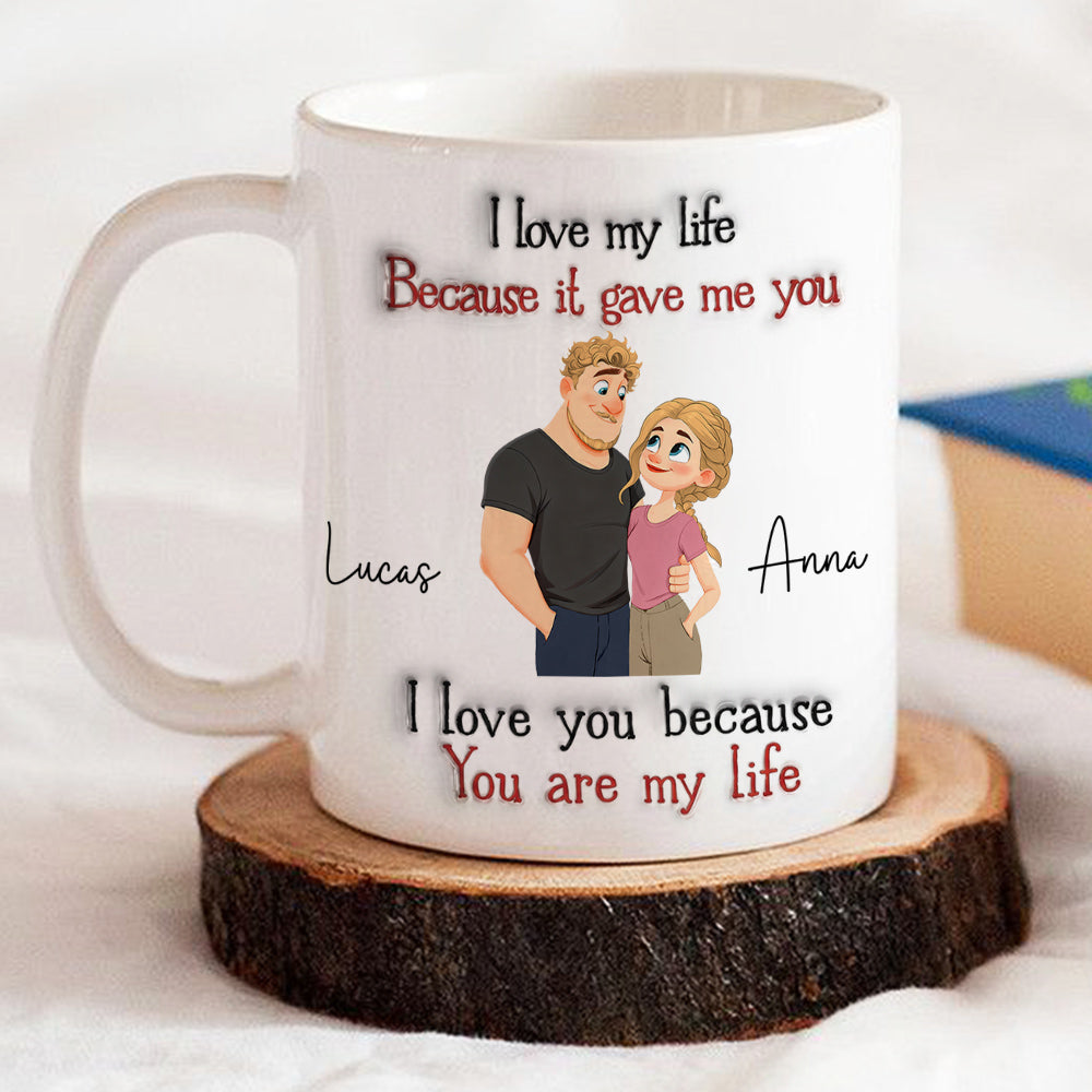 Custom Christmas & Birthday Keepsake Gift • My Life - Personalized 3D Inflated Effect Mug