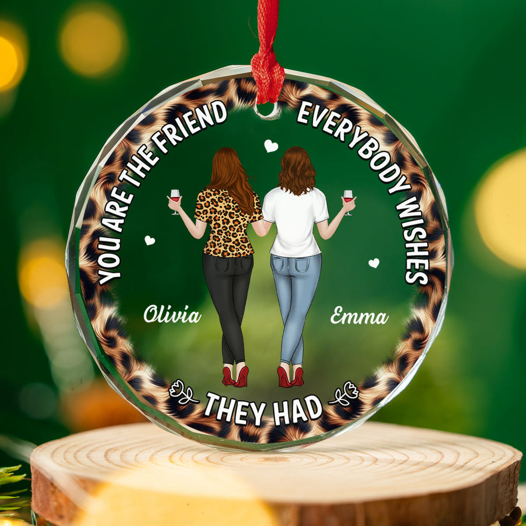 Custom Friendship Christmas Ornament, Best Friend Gift •  You Make Life Better - Personalized Glass Ornament