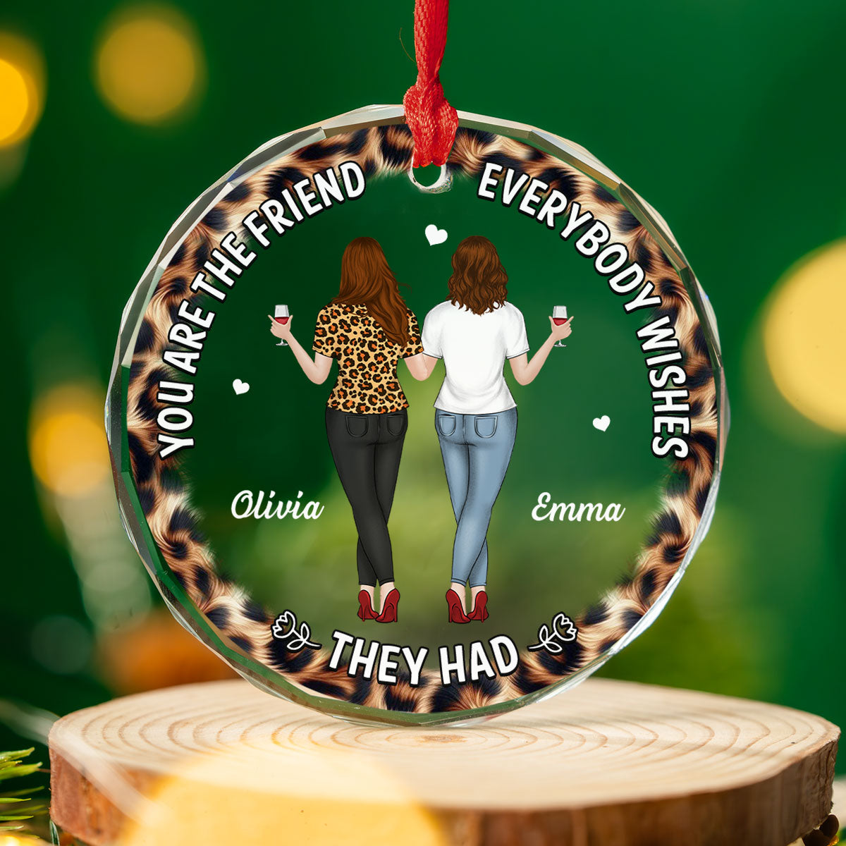Custom Friendship Christmas Ornament, Best Friend Gift •  You Make Life Better - Personalized Glass Ornament