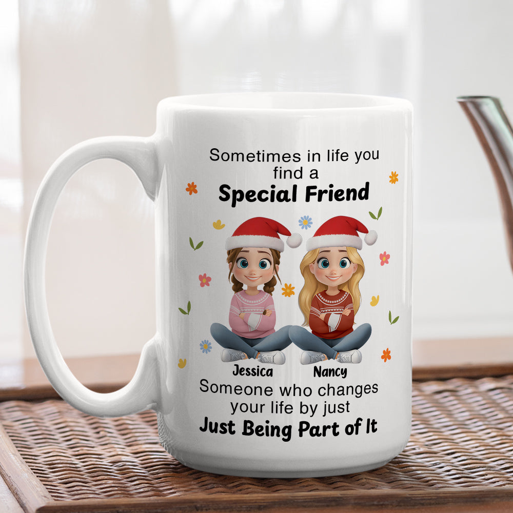 Custom Best Friend, Christmas & Birthday Friendship Keepsake Gift • You Change My Life - Personalized Coffee Mug