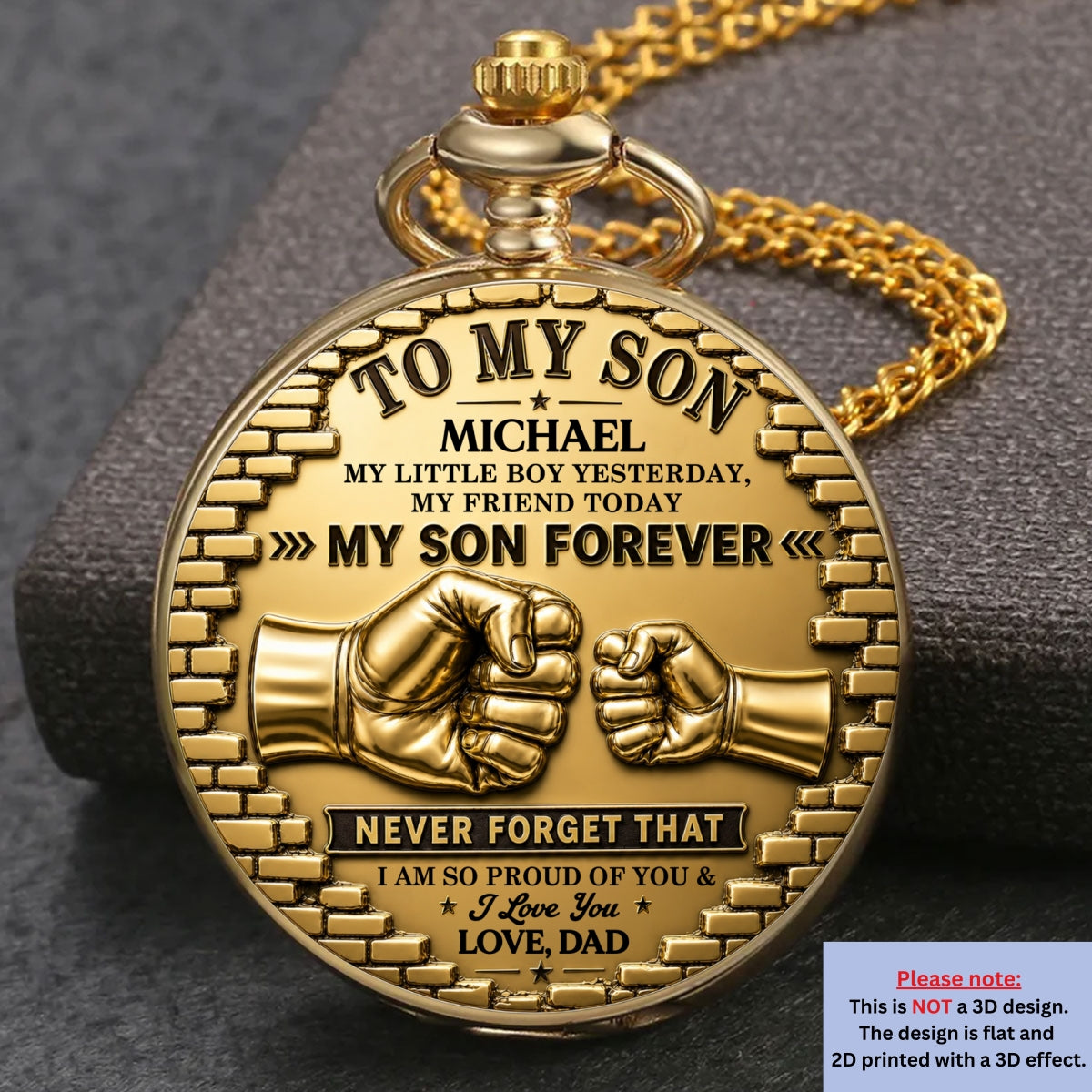 My Little Boy - Personalized Print Pocket Watch
