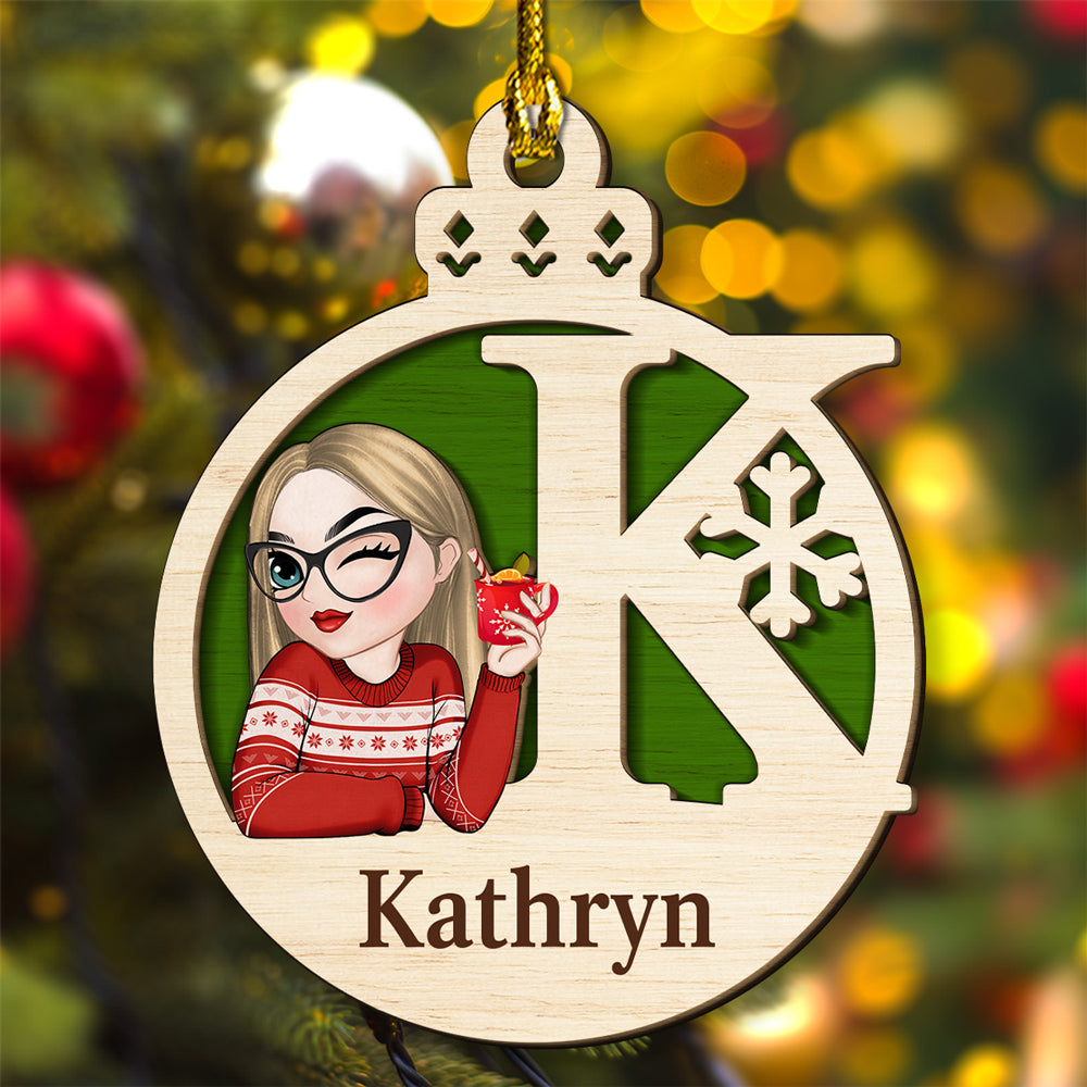 Custom Family Ornament, Christmas Gift for Family Members •  Santa Is Coming - Personalized 2-Layered Wood Ornament