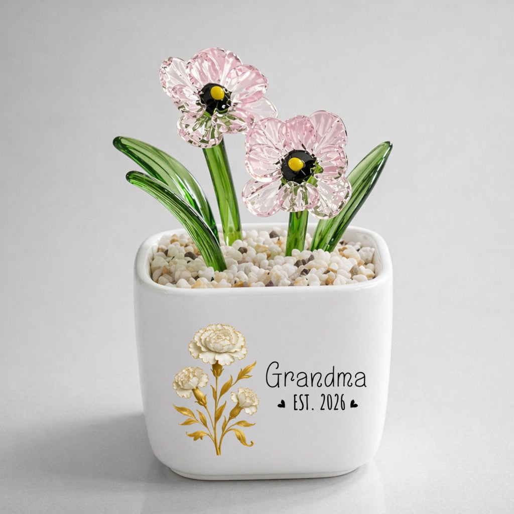 Flowers For Mom - Personalized Glass Birth Month Flower
