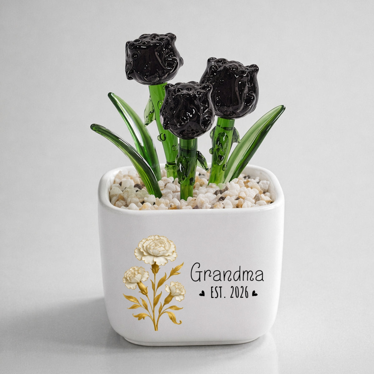 Flowers For Mom - Personalized Glass Birth Month Flower