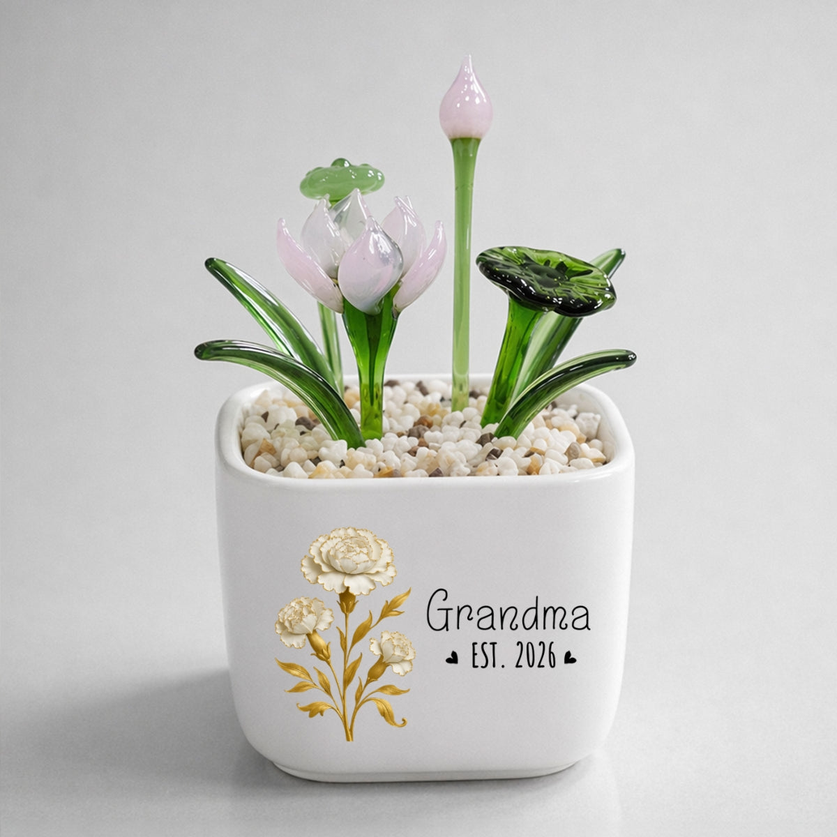 Flowers For Mom - Personalized Glass Birth Month Flower