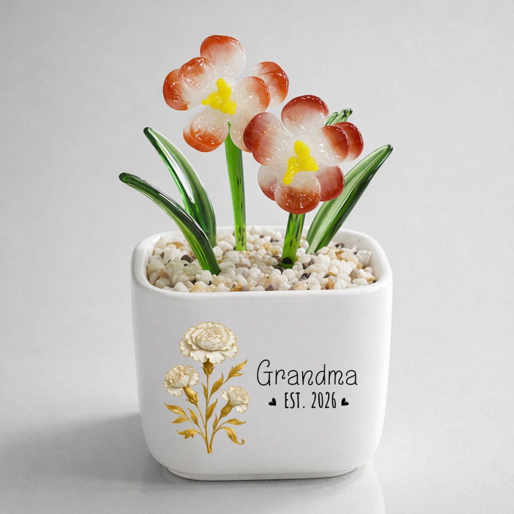 Flowers For Mom - Personalized Glass Birth Month Flower