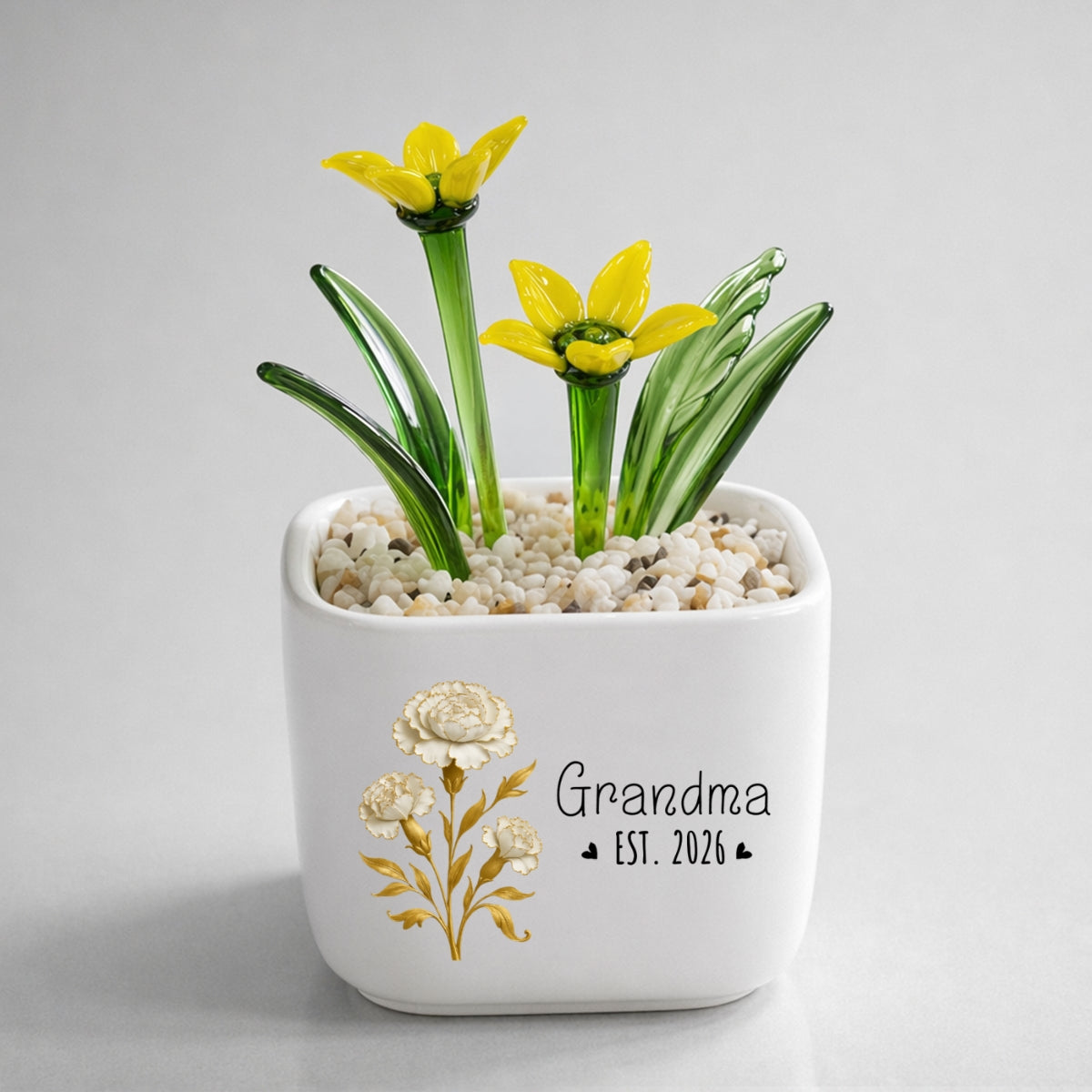 Flowers For Mom - Personalized Glass Birth Month Flower