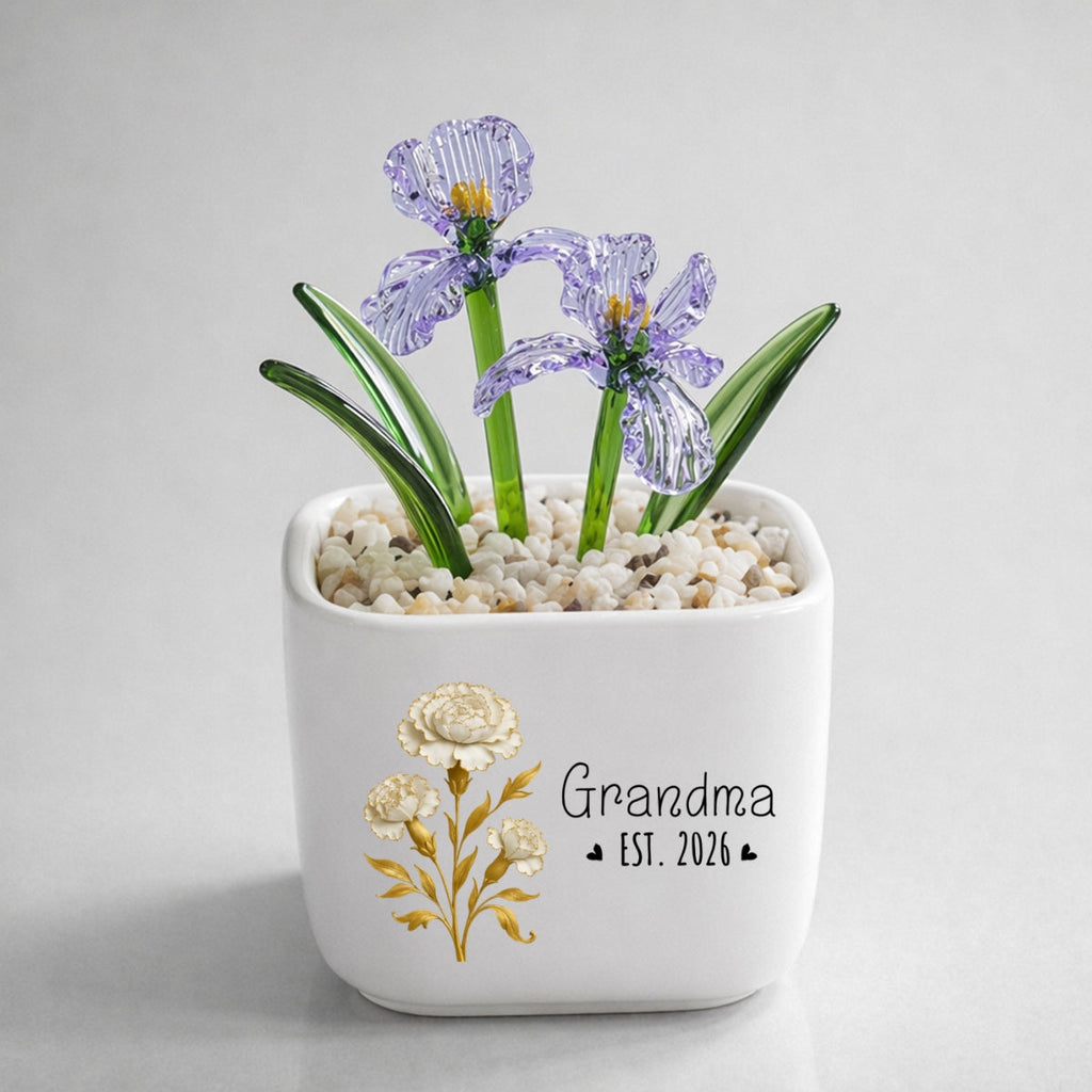 Flowers For Mom - Personalized Glass Birth Month Flower