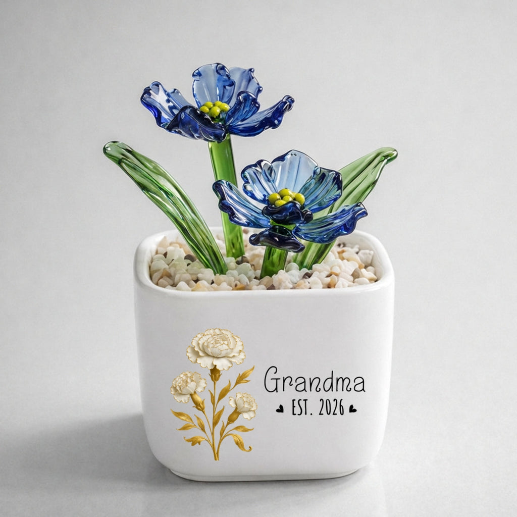 Flowers For Mom - Personalized Glass Birth Month Flower