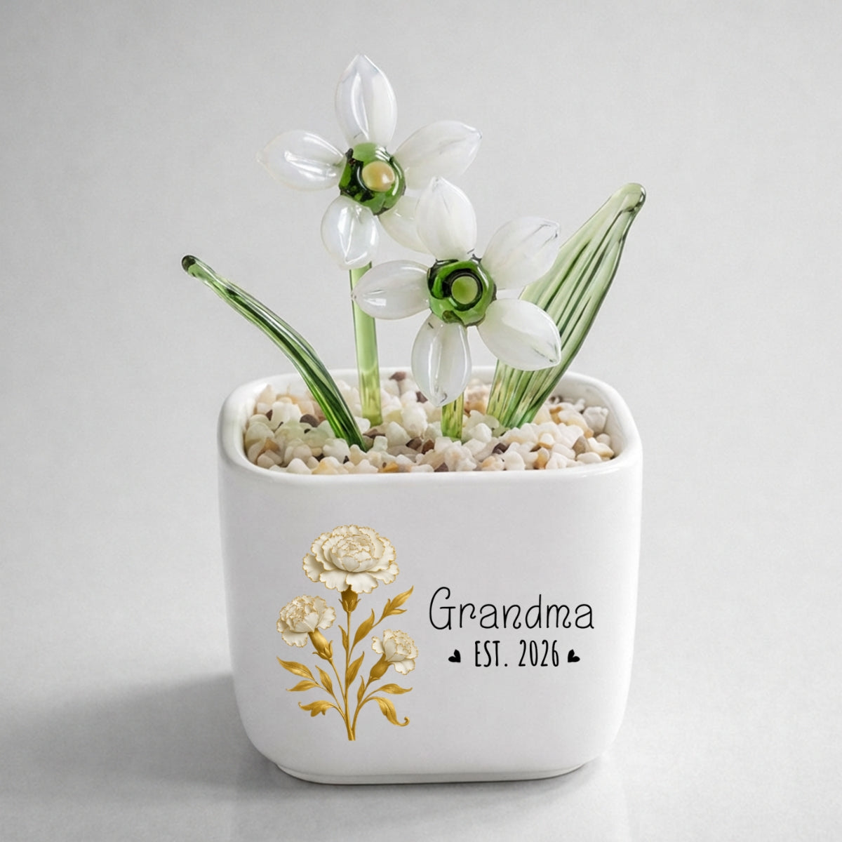 Flowers For Mom - Personalized Glass Birth Month Flower