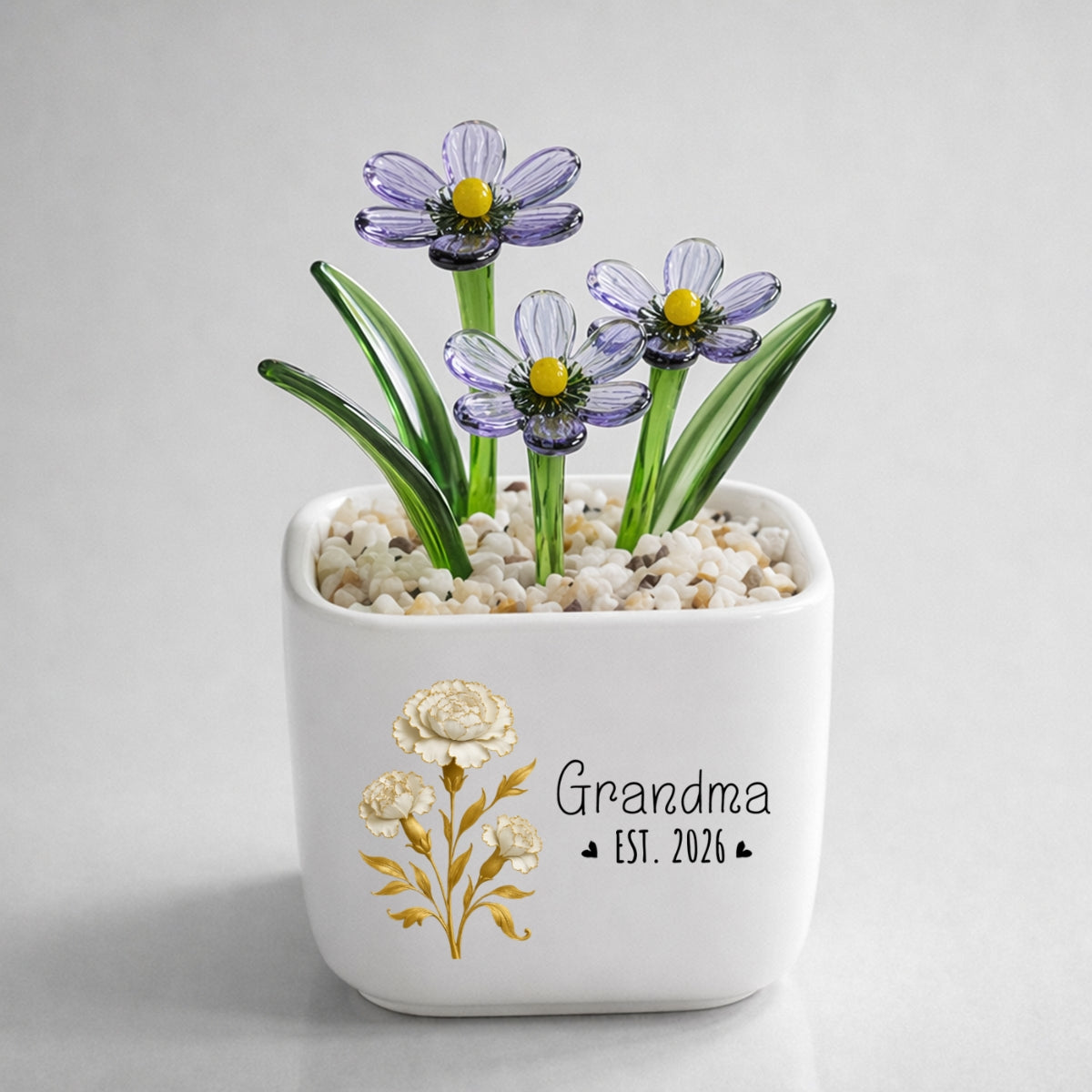Flowers For Mom - Personalized Glass Birth Month Flower
