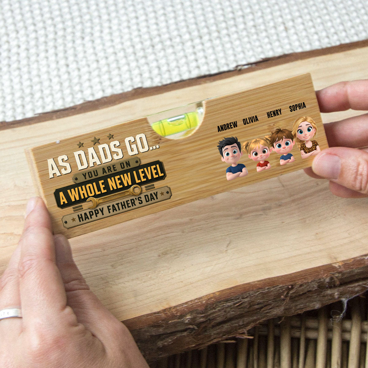 A New Level - Personalized Wooden Spirit Level Bottle Opener