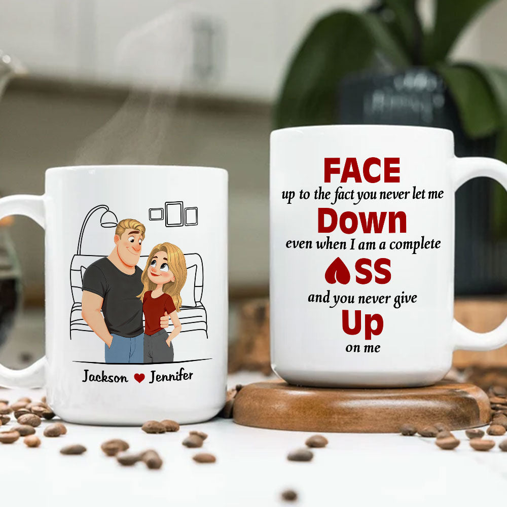Custom Anniversary Keepsake Gifts For Couple • Face Down - Personalized Coffee Mug