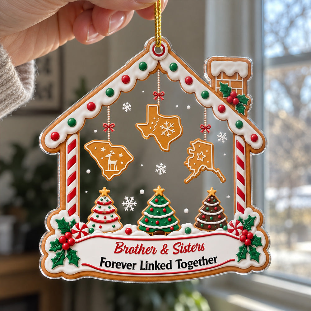 Custom Sister Christmas Ornament •  Sweetest Holiday Wishes To All - Personalized Acrylic Ornament
