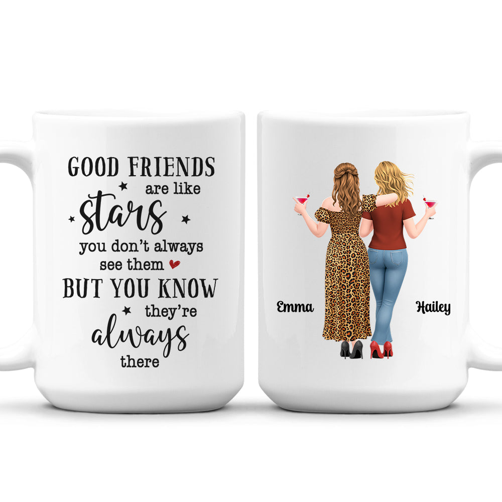 Custom Best Friend, Christmas & Birthday Friendship Keepsake Gift • Forever Friends Star - Personalized Coffee Mug
