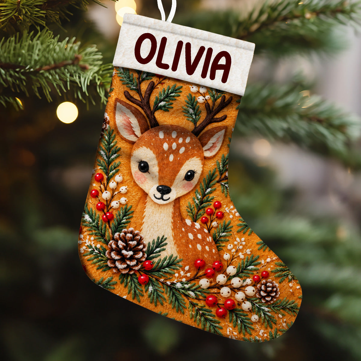 Woodland Animal Forest - Personalized Christmas Stocking