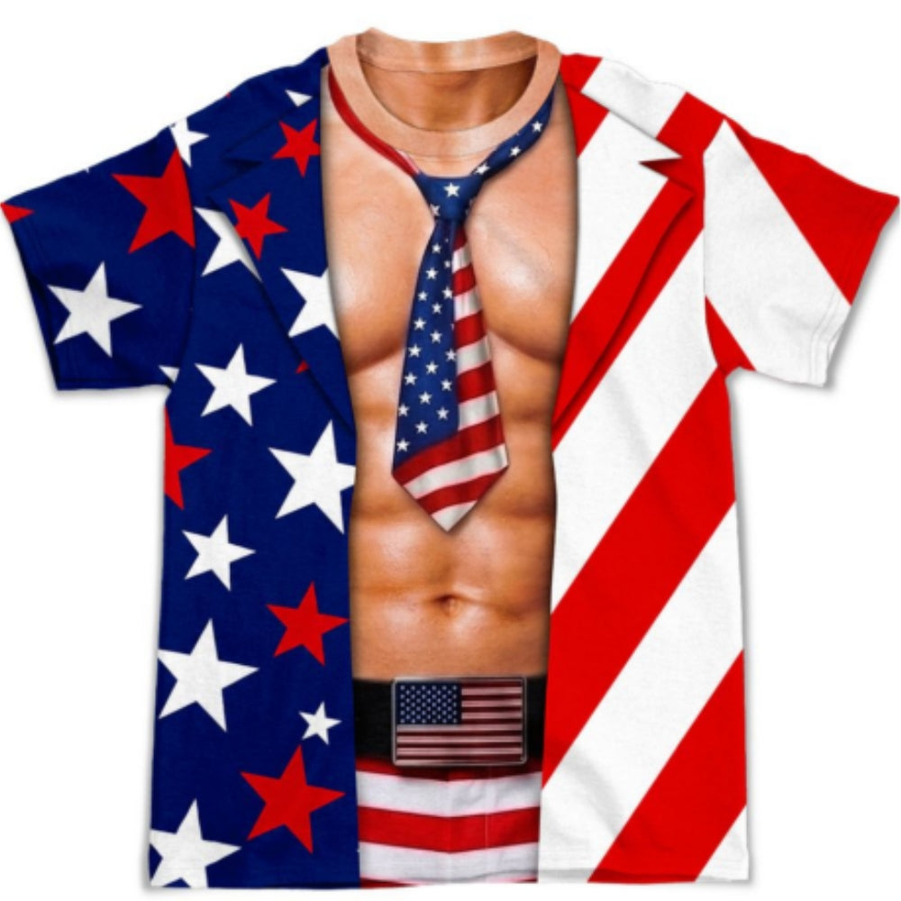 Custom Christmas Anniversary Keepsake Gifts For Husband • Patriotic Men - Personalized All-over-print T-shirt