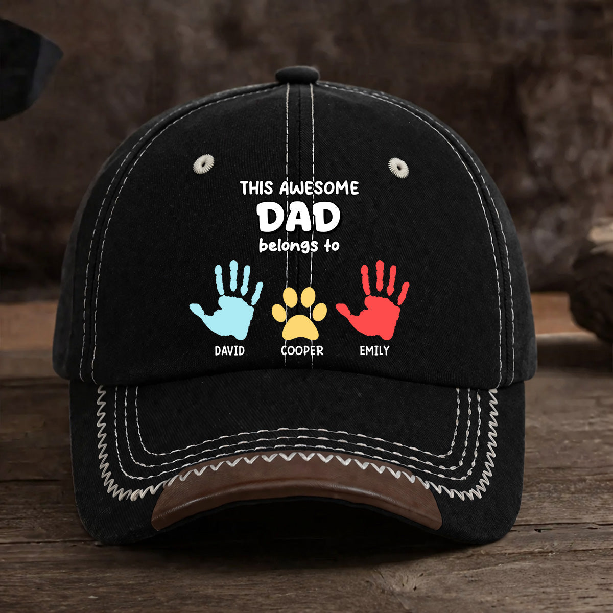 This Awesome Dad Grandpa Belongs To - Personalized Vintage Soft Baseball Cap