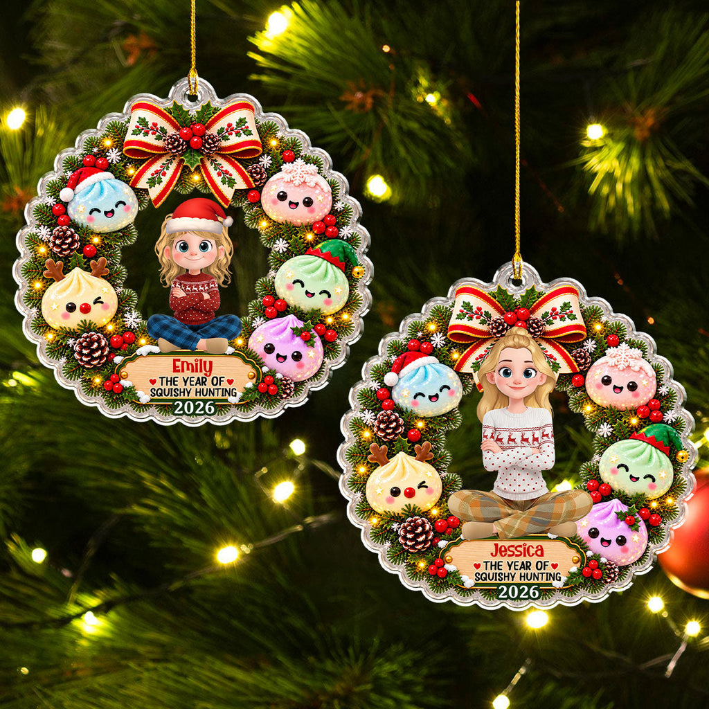 Custom Family Ornament, Christmas Gift for Family Members •  Cute Dumpling For Christmas - Personalized Acrylic Ornament