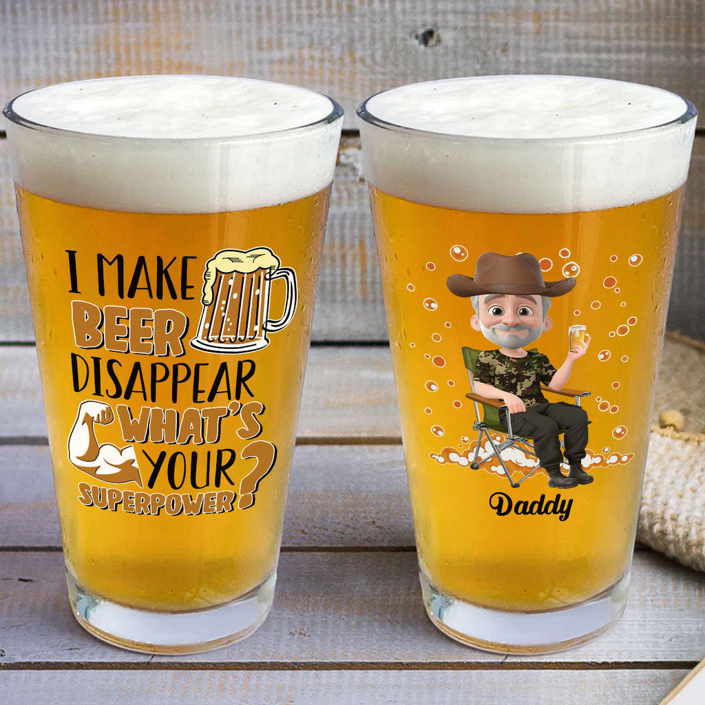 I Make Beer Disappear - Personalized Beer Glass